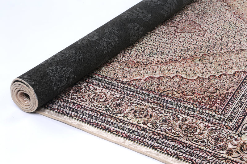 Divine Medallion Red Non-Slip Rug