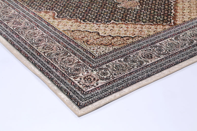 Divine Medallion Gold Non-Slip Runner Rug