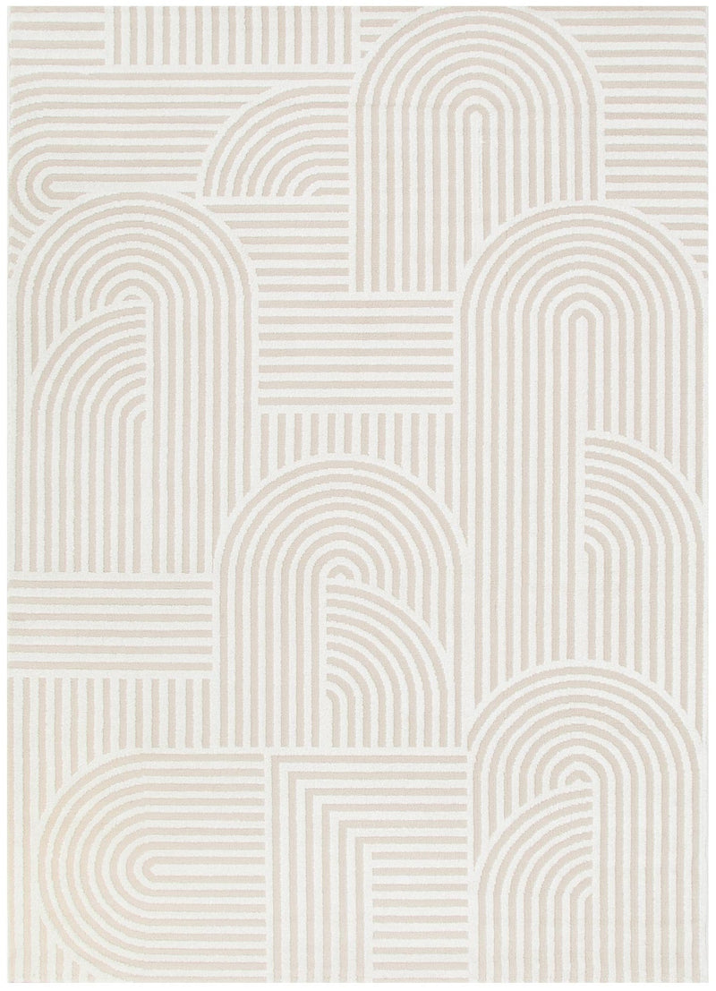 Mesa Curved Beige Ivory Rug