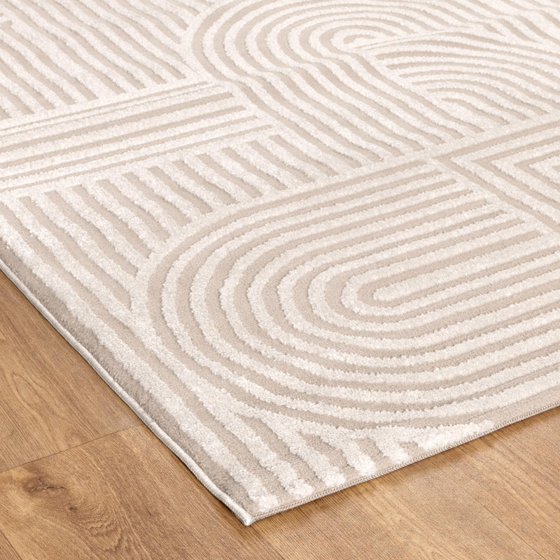 Mesa Curved Beige Ivory Rug