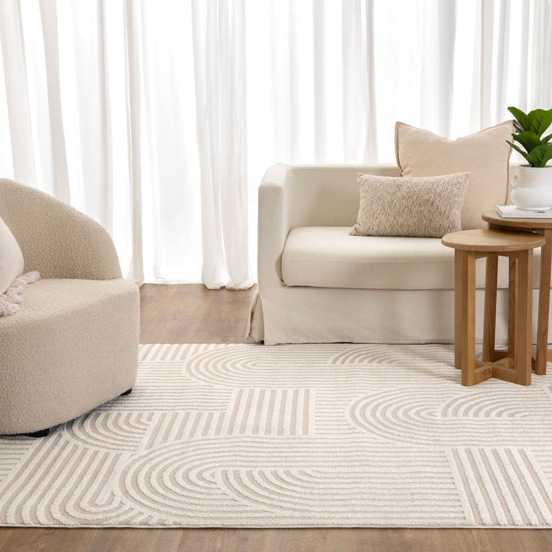 Mesa Curved Beige Ivory Rug