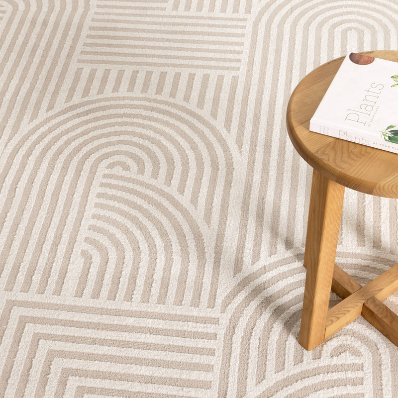 Mesa Curved Beige Ivory Rug