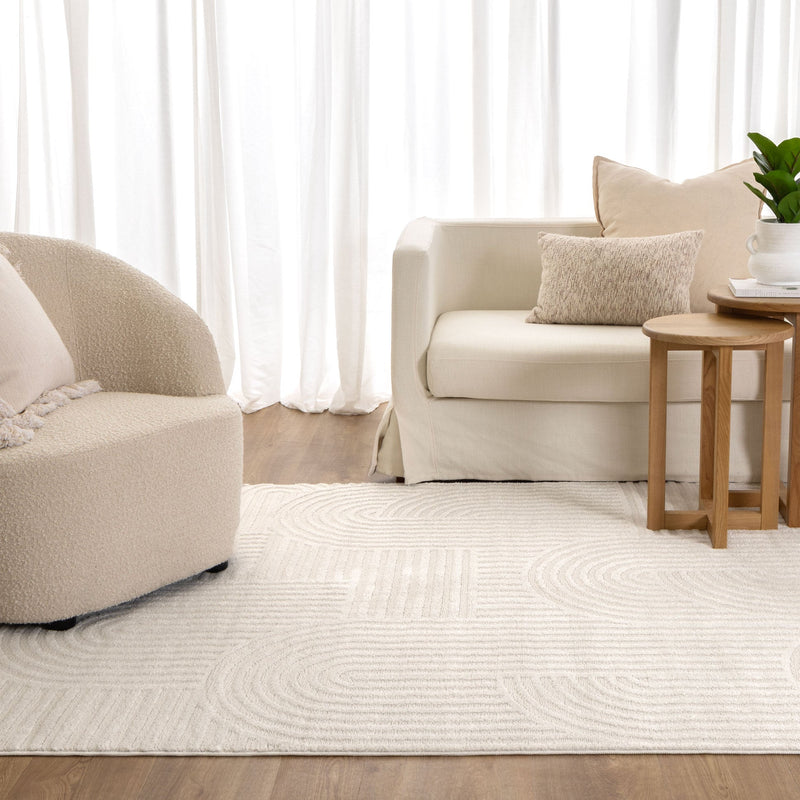 Mesa Curved Off White Rug