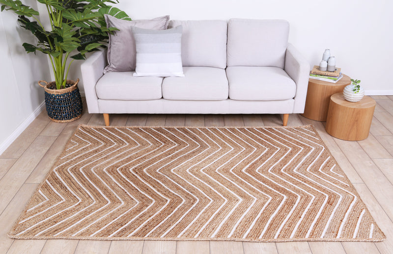 Armour Chevron Beige Rug