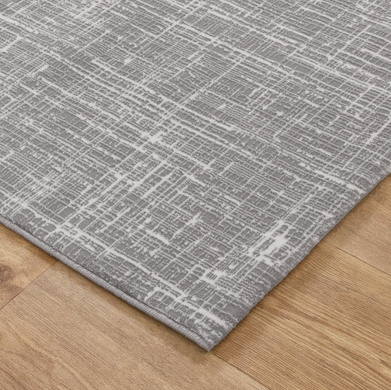 Athena Distressed Geo Lines Grey Rug