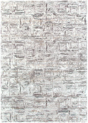 Athena Distressed Geo Squares Grey Rug