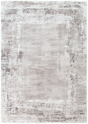 Athena Distressed Border Beige Grey Rug