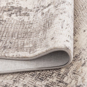 Athena Distressed Border Beige Grey Rug