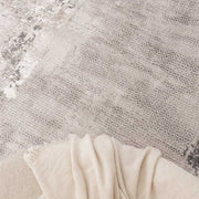 Athena Distressed Border Beige Grey Rug