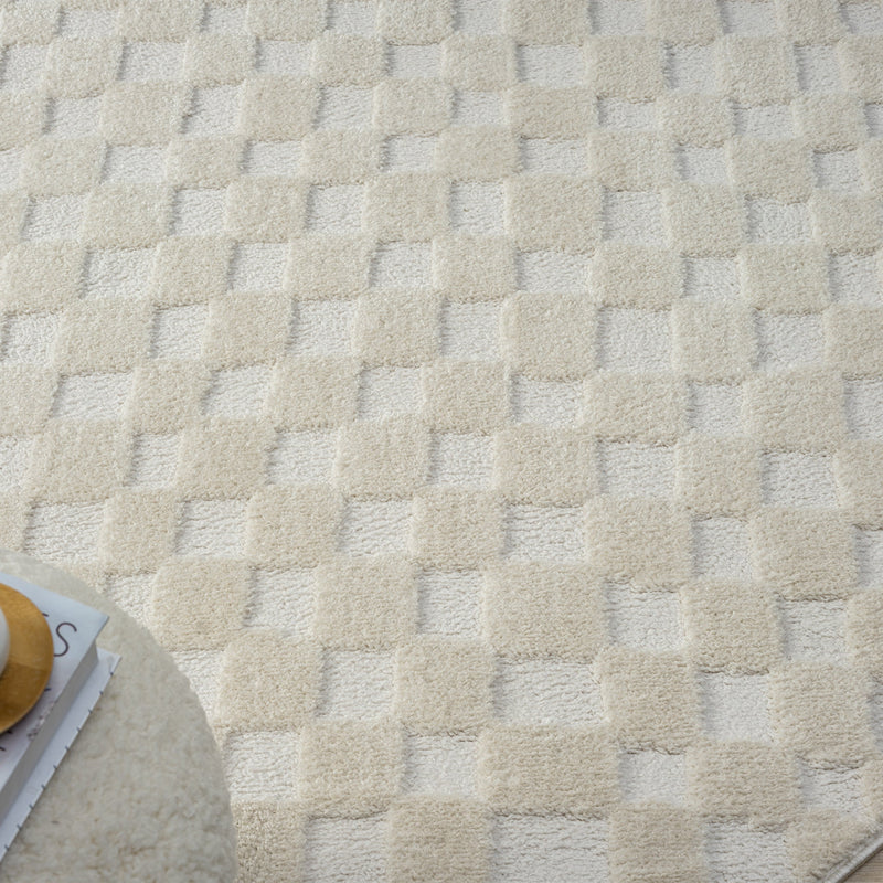 Relish Square Cream Ivory Round Rug