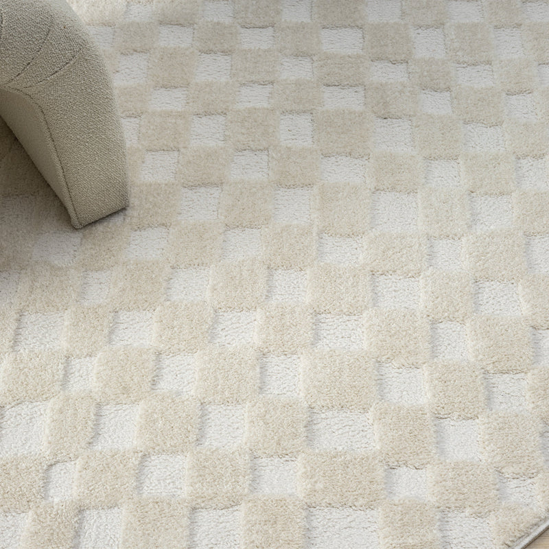 Relish Square Cream Ivory Round Rug