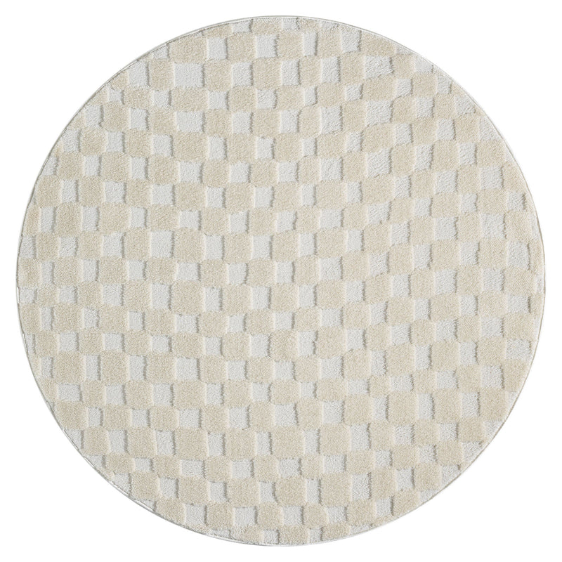 Relish Square Cream Ivory Round Rug