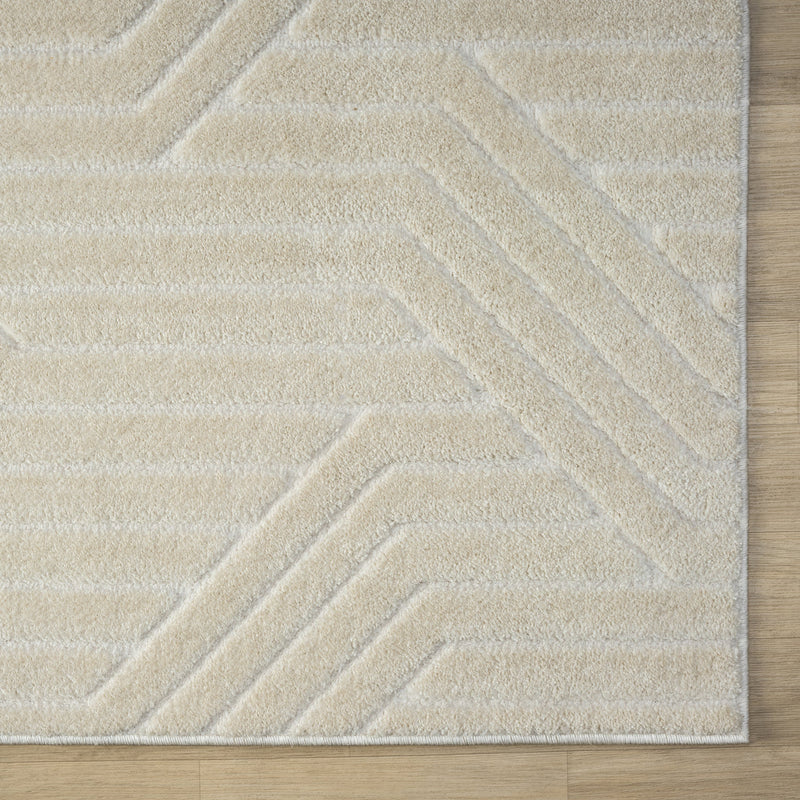 Relish Parallel Stone Ivory Runner Rug