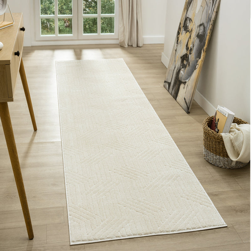 Relish Parallel Stone Ivory Runner Rug