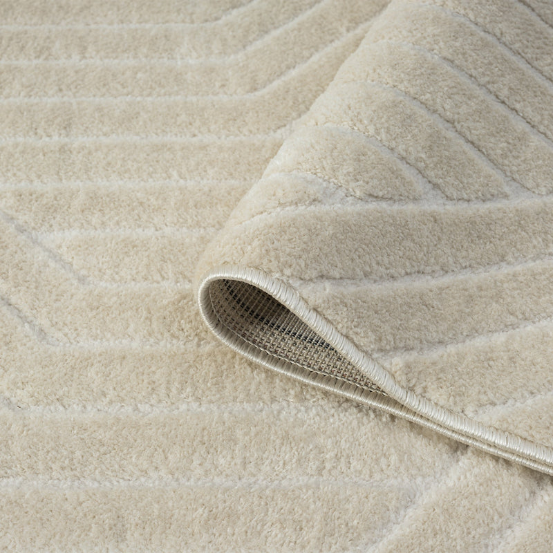 Relish Parallel Stone Ivory Runner Rug