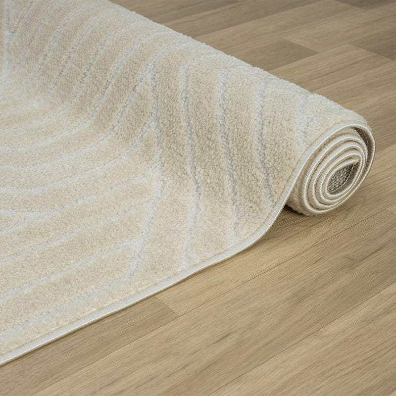 Relish Parallel Stone Ivory Runner Rug