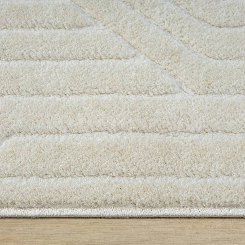 Relish Parallel Stone Ivory Runner Rug