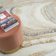 Amber Illumination Round Rug