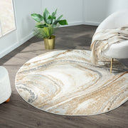 Amber Illumination Round Rug