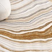 Amber Waxy Stone Round Rug