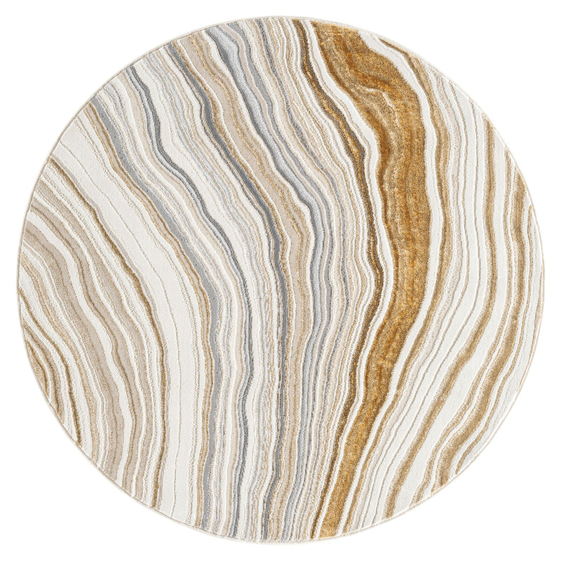 Amber Waxy Stone Round Rug