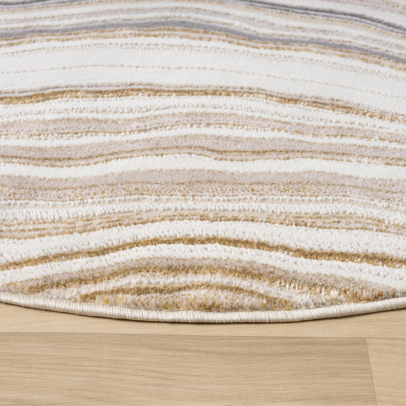 Amber Waxy Stone Round Rug