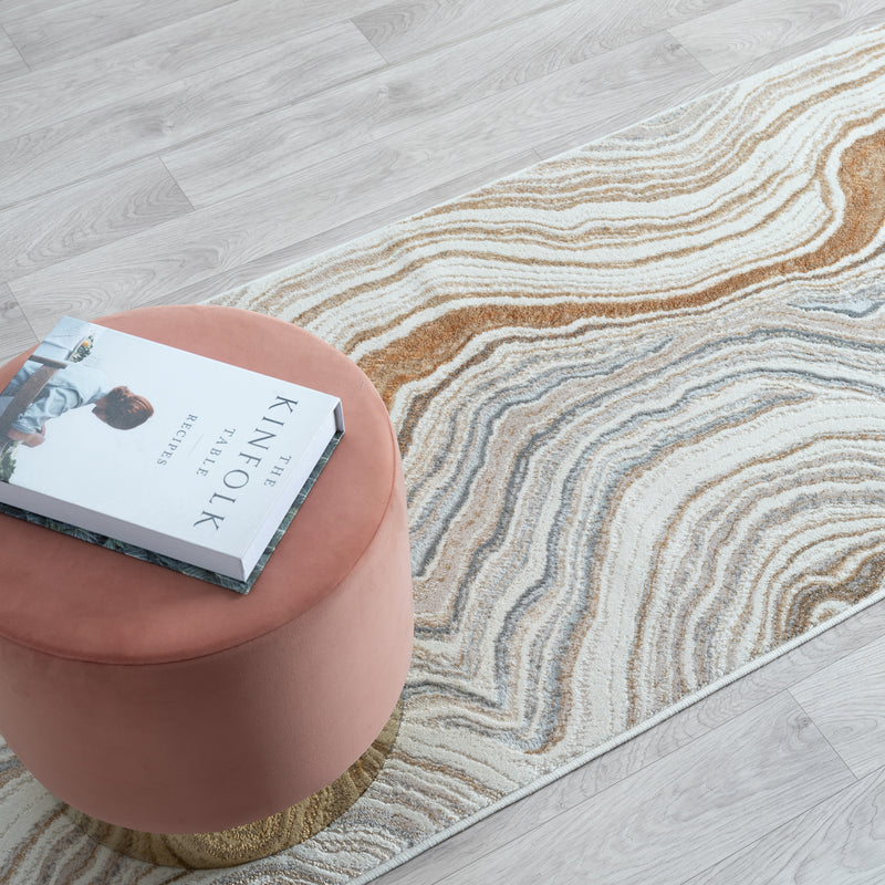 Amber Waxy Stone Runner Rug