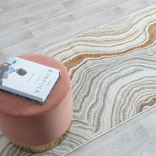 Amber Waxy Stone Runner Rug
