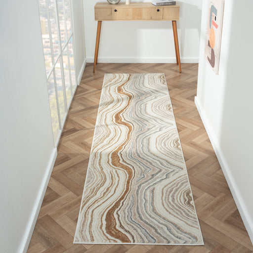 Amber Waxy Stone Runner Rug