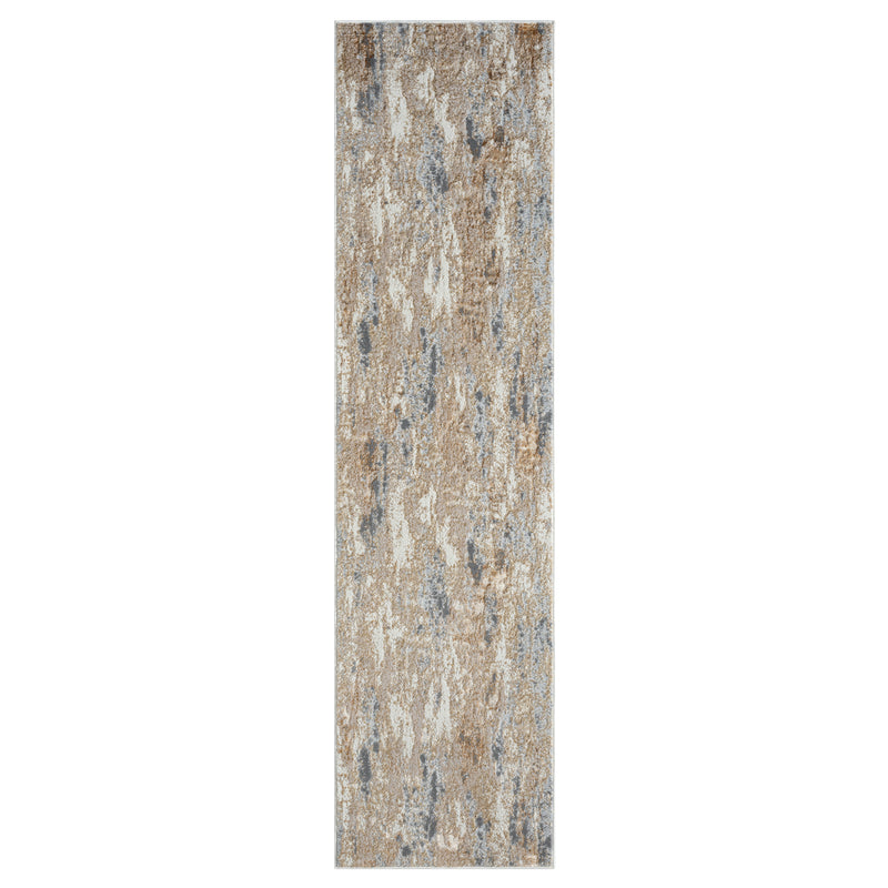 Amber Inward Taupe Runner Rug