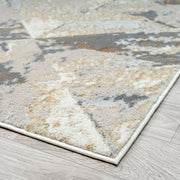 Amber Slate Grey Beige Runner Rug