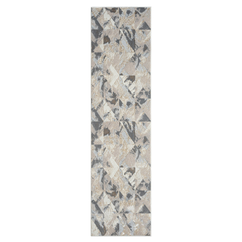 Amber Slate Grey Beige Runner Rug