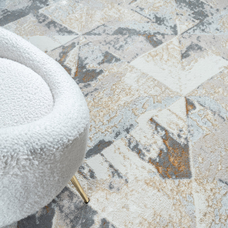 Amber Slate Grey Beige Rug