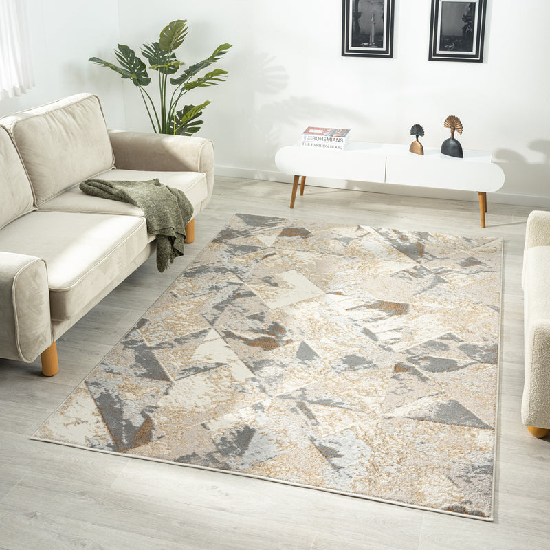 Amber Slate Grey Beige Rug
