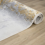 Amber Thunder Slate Grey Gold Runner Rug