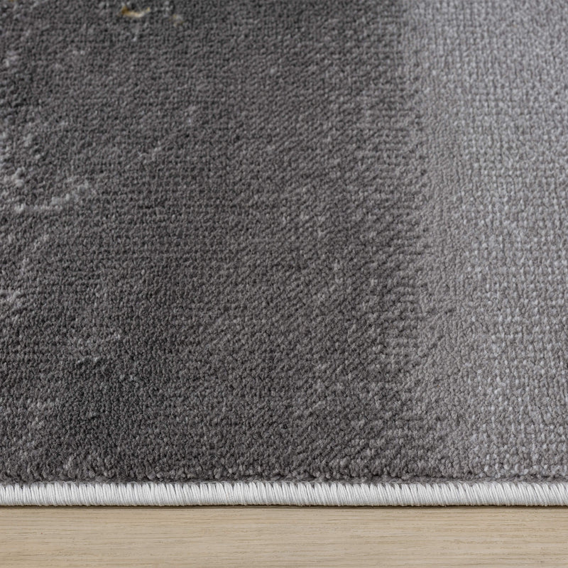 Amber Thunder Slate Grey Gold Runner Rug