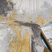 Amber Thunder Slate Grey Gold Rug