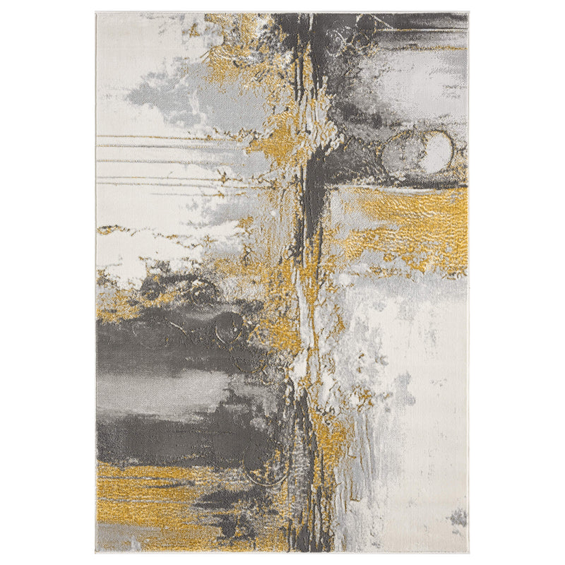 Amber Thunder Slate Grey Gold Rug
