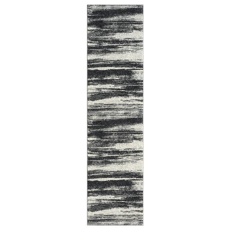 Astor Line Charcoal Runner Rug
