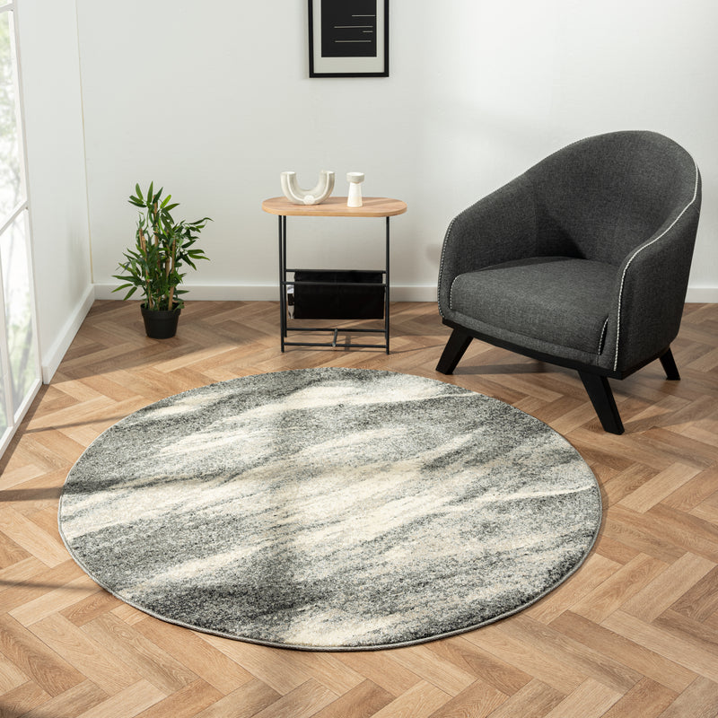 Astor Ash Charcoal Round Rug