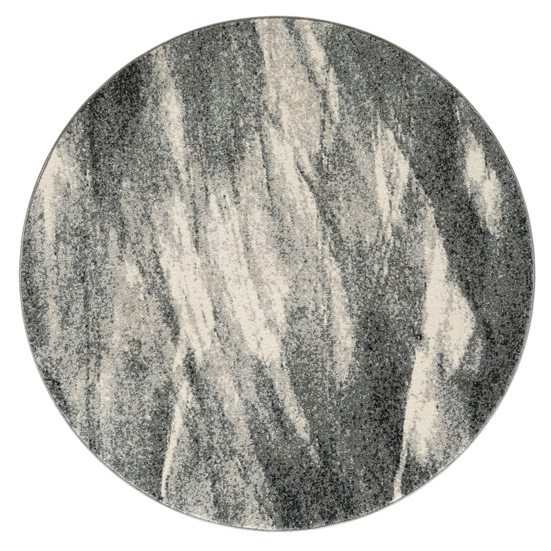 Astor Ash Charcoal Round Rug
