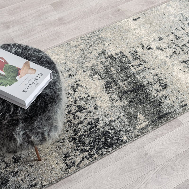 Astor Sand Charcoal Runner Rug