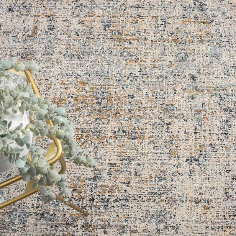 Allen Orison Grey Beige Round Rug