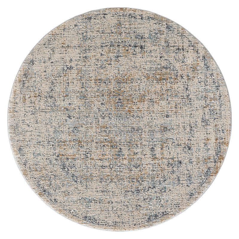 Allen Orison Grey Beige Round Rug