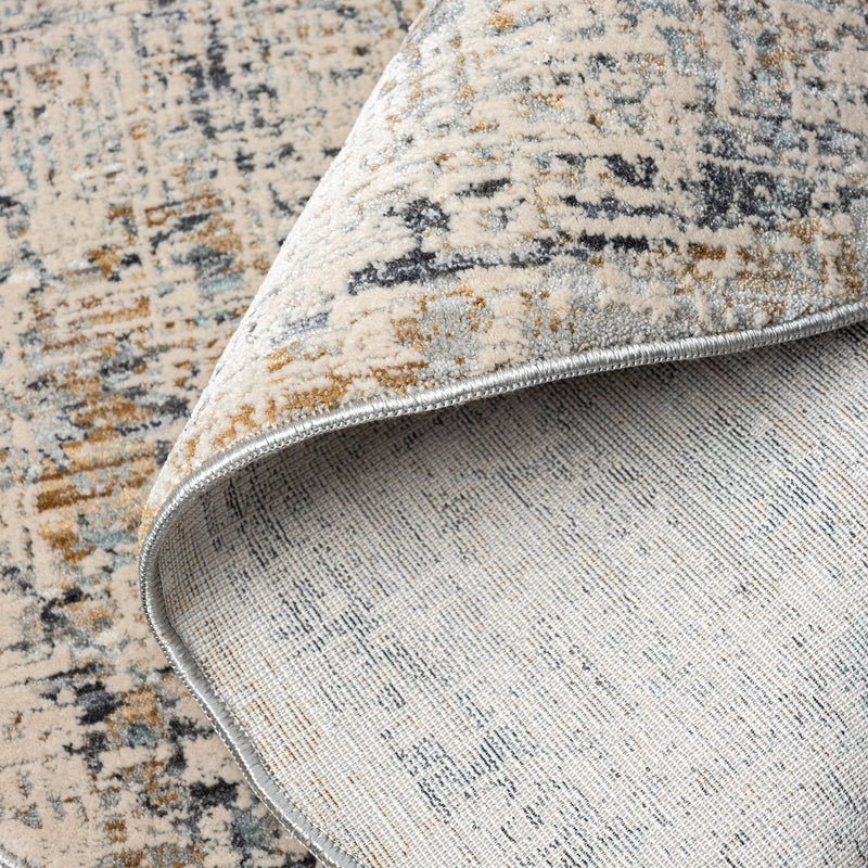 Allen Orison Grey Beige Round Rug