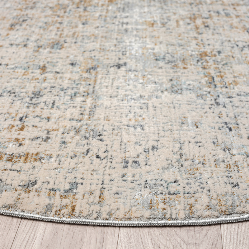 Allen Orison Grey Beige Round Rug