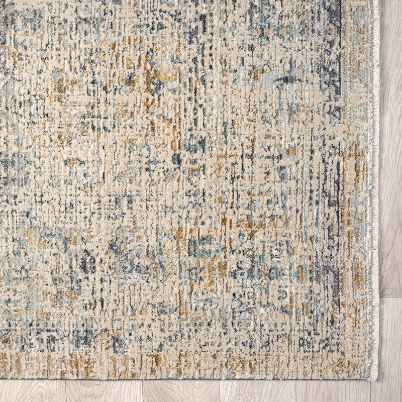 Allen Orison Grey Beige Runner Rug