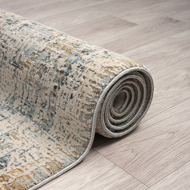 Allen Orison Grey Beige Runner Rug