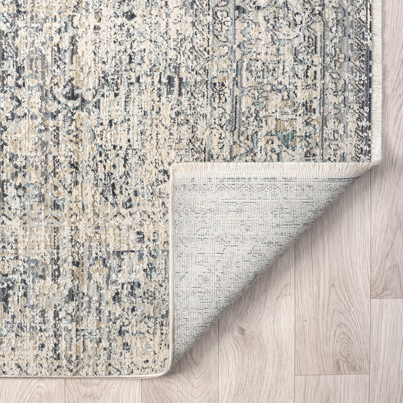 Allen Abbott transitional Grey Beige Runner Rug