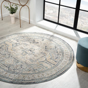 Allen Aitken Grey Beige Round Rug